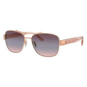 New COACH CR617 Pink Aviator HC7161 9331/0J Sunglasses Women